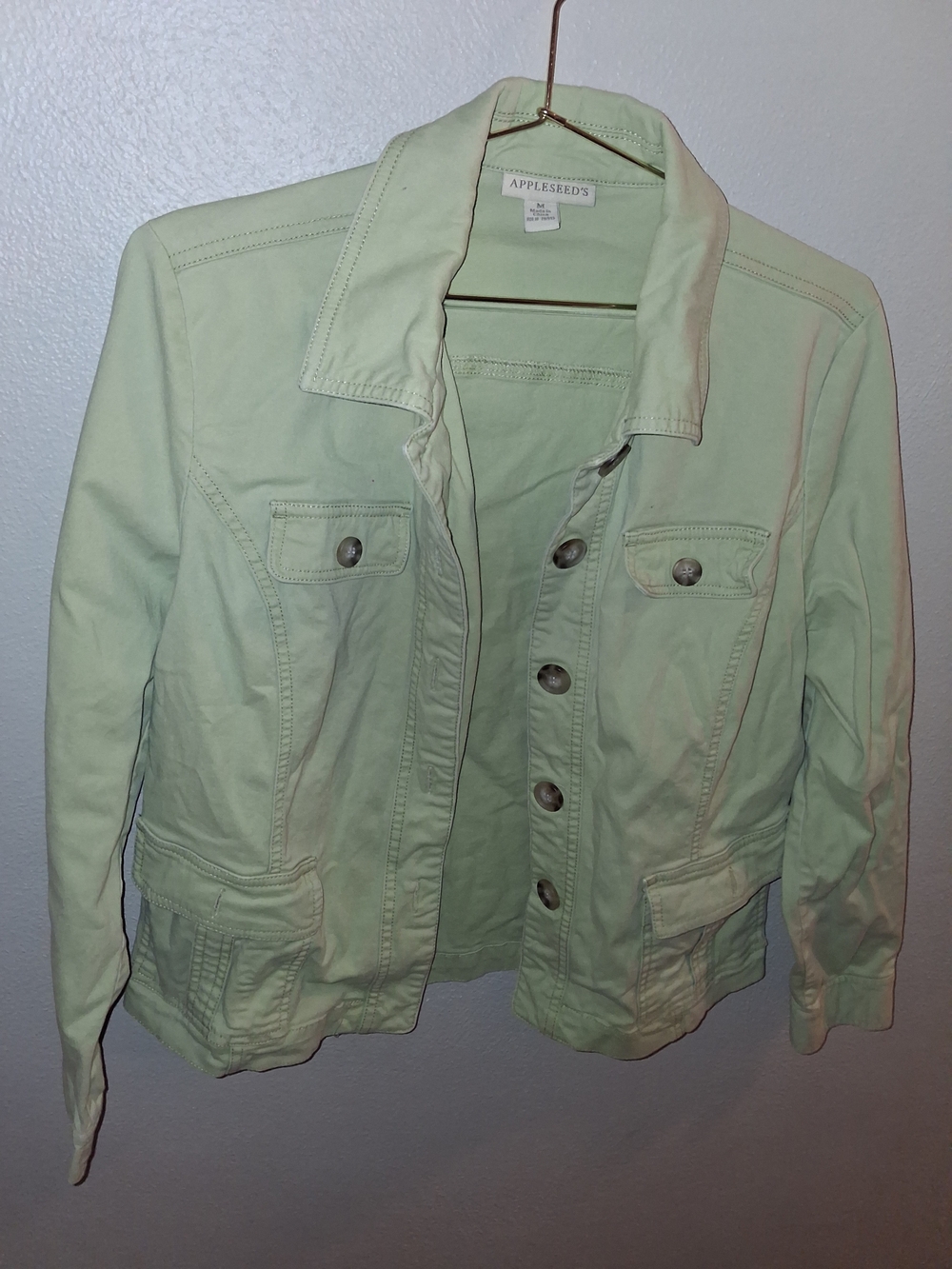 Appleseed's Light Mint Green Women's Button-Front Jean Jacket